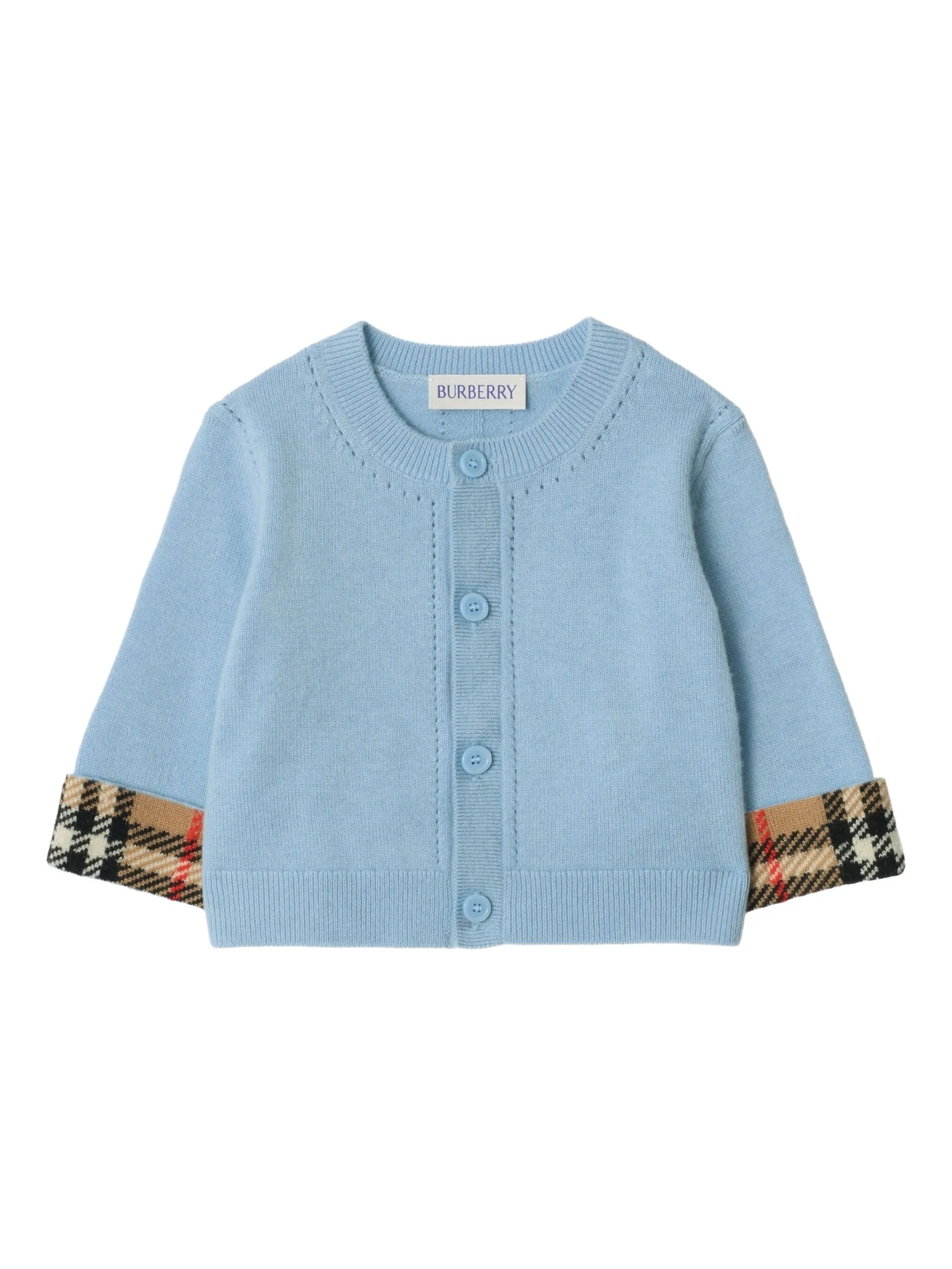 

Комплект брюк из кашемира в клетку Burberry Kids, синий