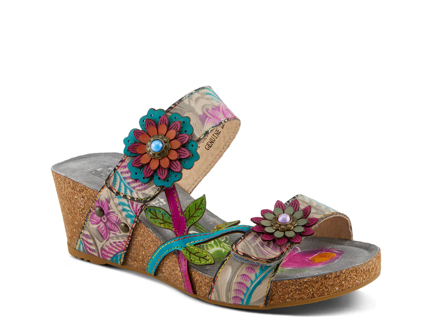 

Сандалии Moai Wedge Sandal L'Artiste By Spring Step, серый/мультиколор