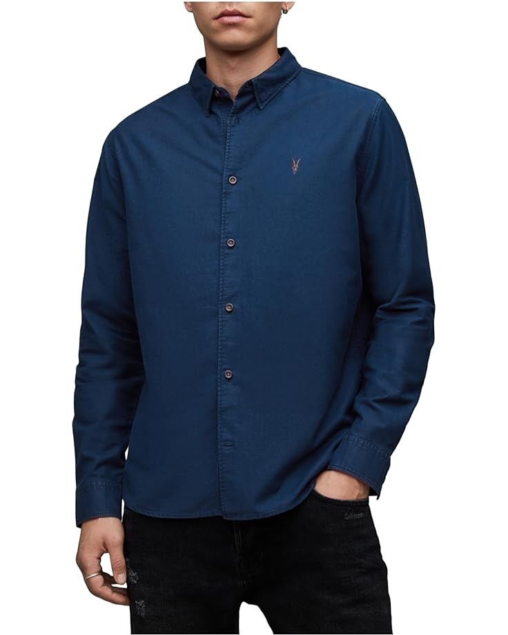 

Рубашка AllSaints Hermosa Long Sleeve, цвет Deep Sea Navy