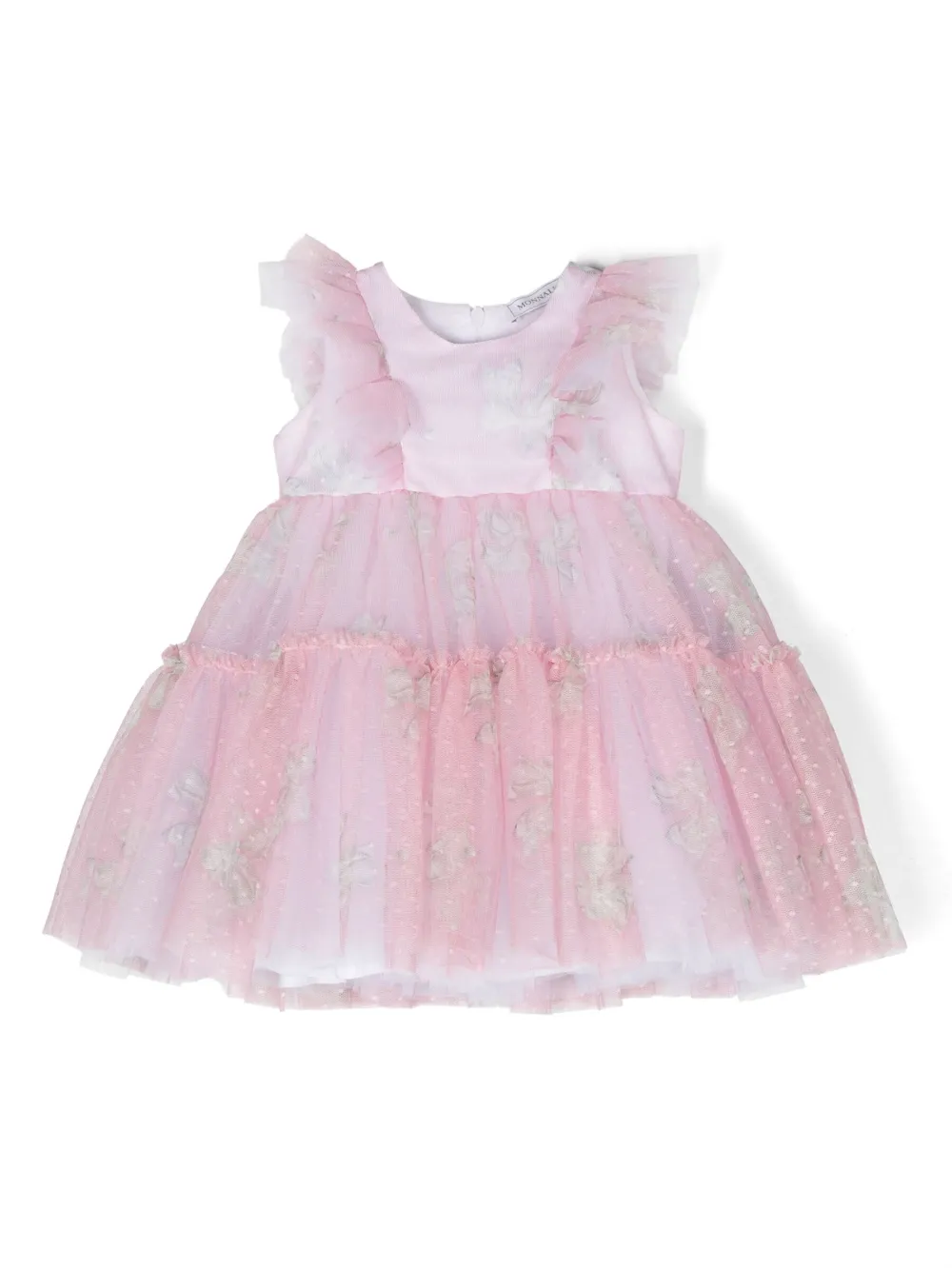 

Расклешенное платье с круглым вырезом Monnalisa, розовый