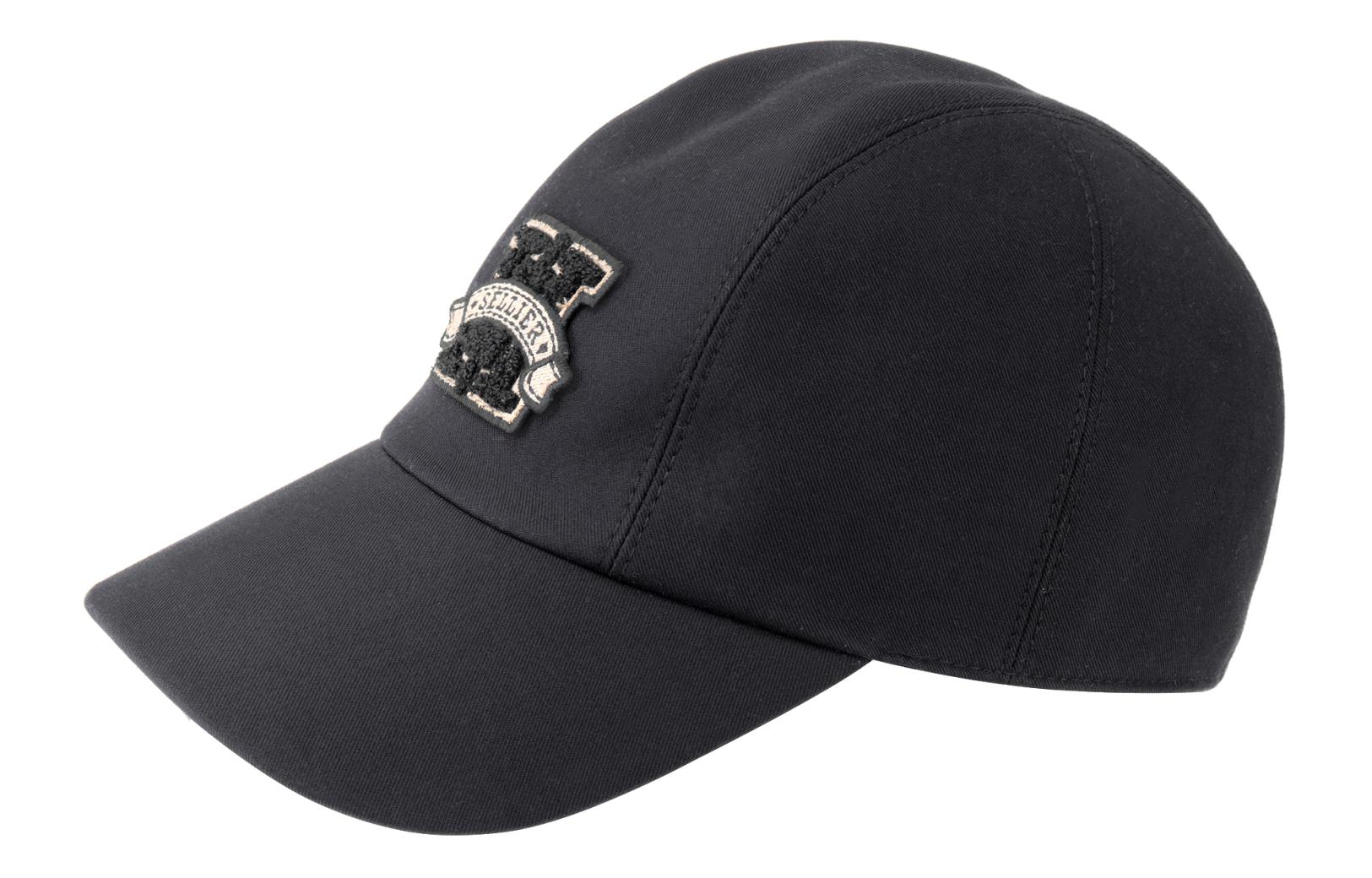 HERMES Хлопковая бейсболка унисекс черная, Black — фото 3
