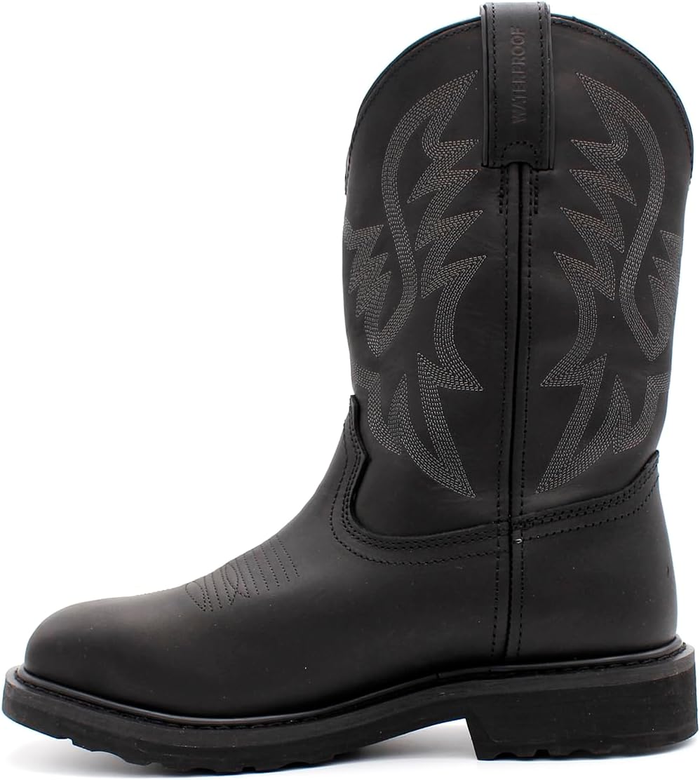 Мужские ботинки Laforst с квадратным носком, водонепроницаемые, с прошивкой Goodyear и широкой колодкой, вестерн, черный — фото 4