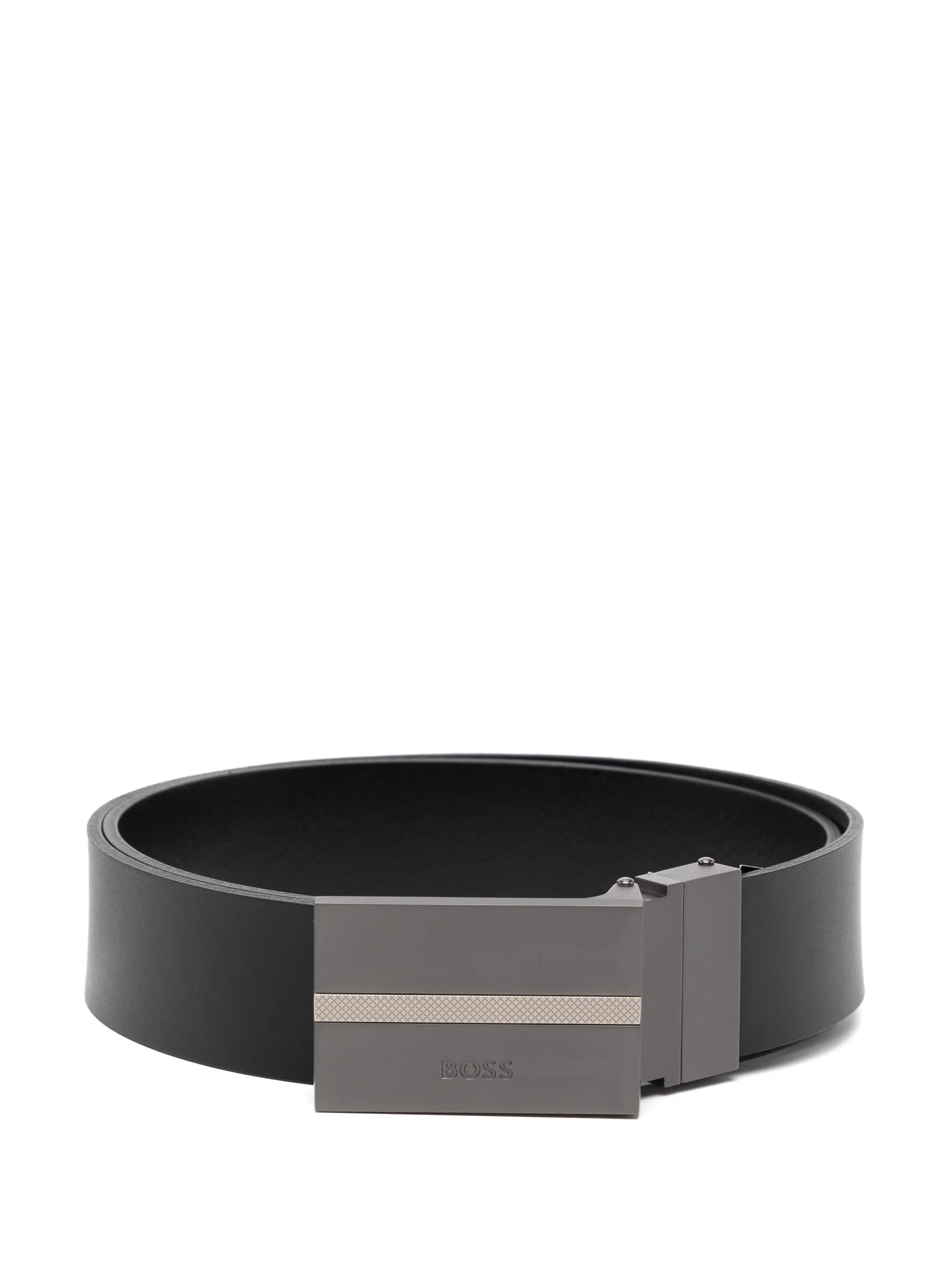 

Двусторонний ремень с логотипом Boss, черный
