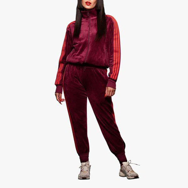 Куртка adidas x IVY PARK Crossover Velvet Sports Long Sleeves Jacket Couple Style Cherry Red, красный — фото 3