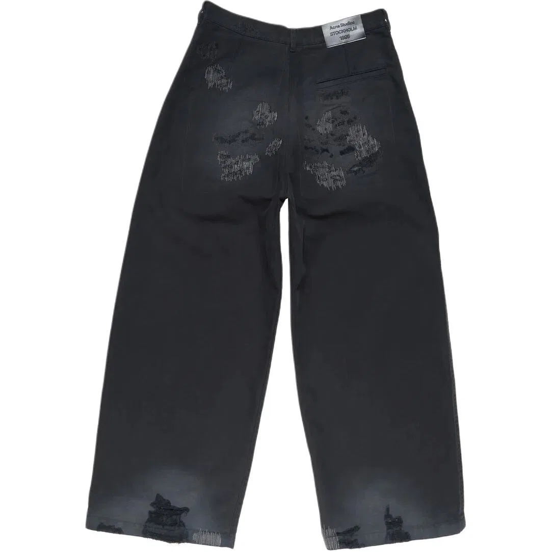 Брюки Mended Regular Fit Acne Studios, Black — фото 3