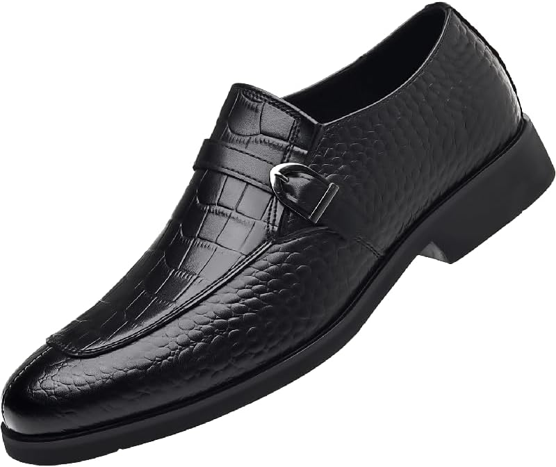 

Мужские лоферы с круглым носком из натуральной кожи, без застежек, низкие повседневные кожаные туфли, подходящие для деловых встреч, свадеб, посещения церкви и деловых поездок Igzbibg, черный