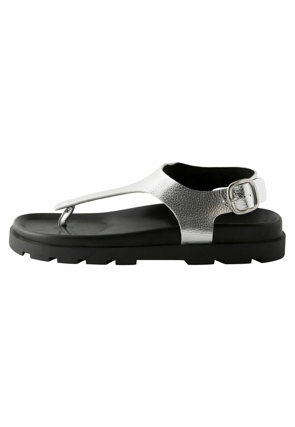 Шлепанцы TOE THONG FOOTBED Next, серебристого цвета — фото 3