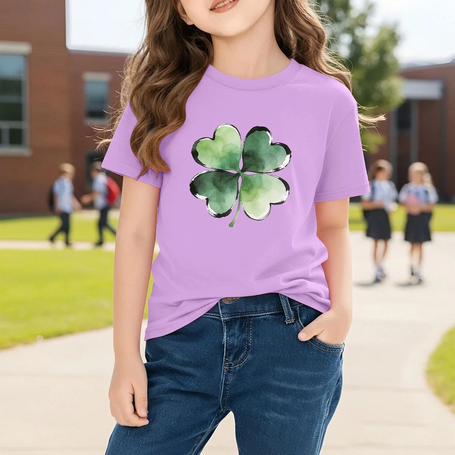 Футболка с принтом Shamrock, Zzalalana, Purple — фото 3