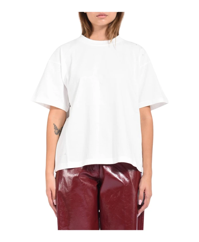 

Хлопковая футболка с жемчужным логотипом A Paper Kid, белый