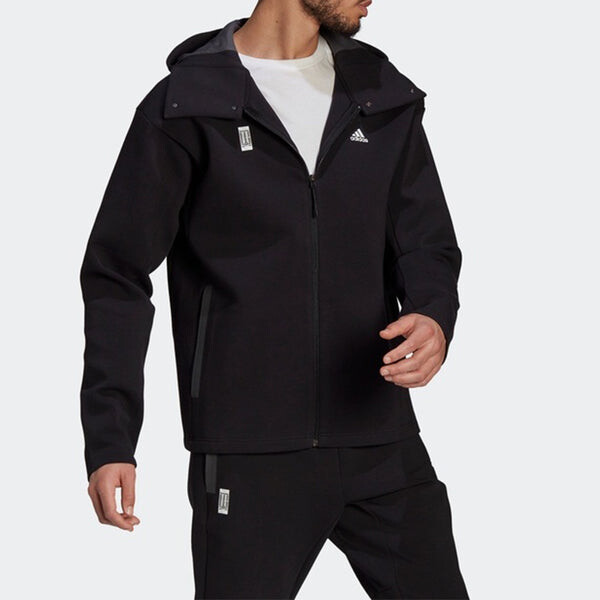 Куртка adidas Wj Jkt Warm Casual Sports Hooded Jacket Black, черный — фото 3