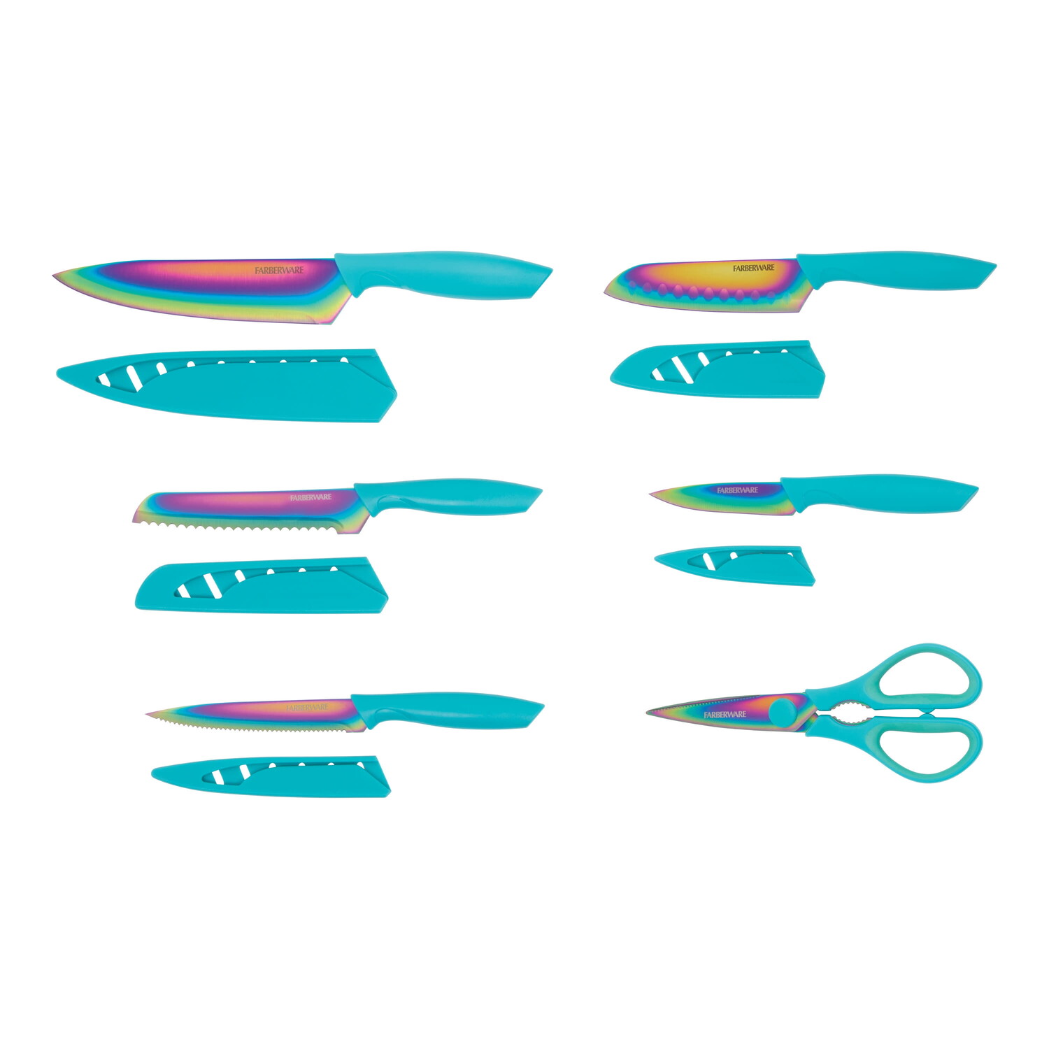 

Набор столовых приборов Farberware Teal Rainbow Titanium, 11 предметов