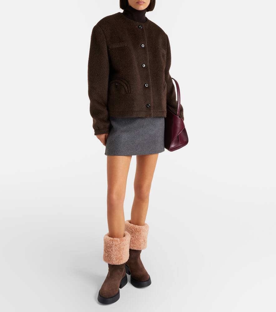 Ботинки Zaki до колена из замши с подкладкой из овчины Ferragamo, Testa di Moro — фото 3