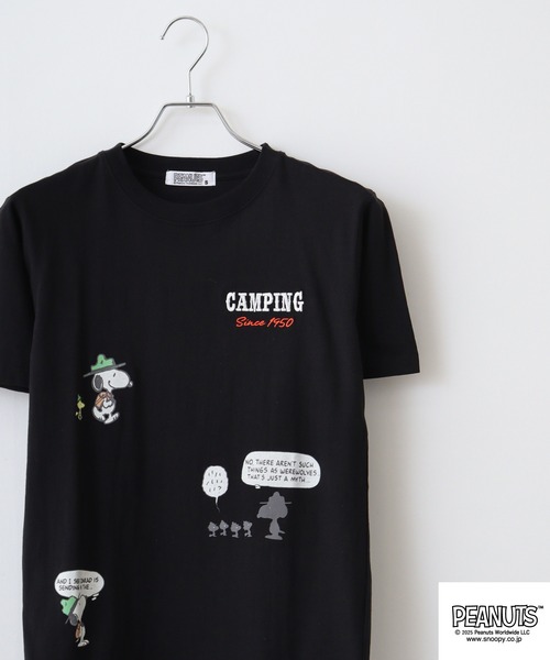 

Футболка с вышивкой и принтом PEANUTS, черный