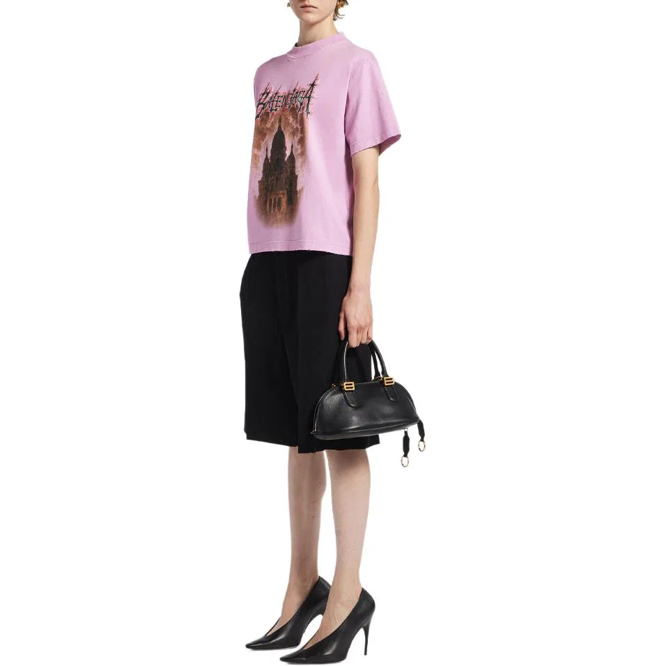 Футболка с принтом crewneck Balenciaga, Pink — фото 3