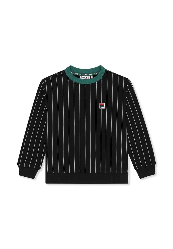 Одежда lubaco, обычная толстовка в полоску с круглым вырезом Fila, Black/Egret Striped