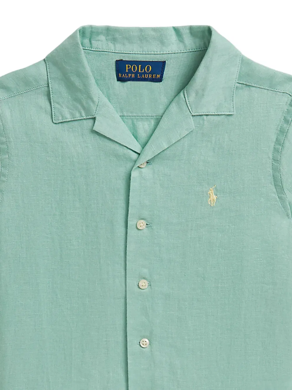 Рубашка с коротким рукавом и воротником Polo Ralph Lauren Kids, зеленый — фото 4