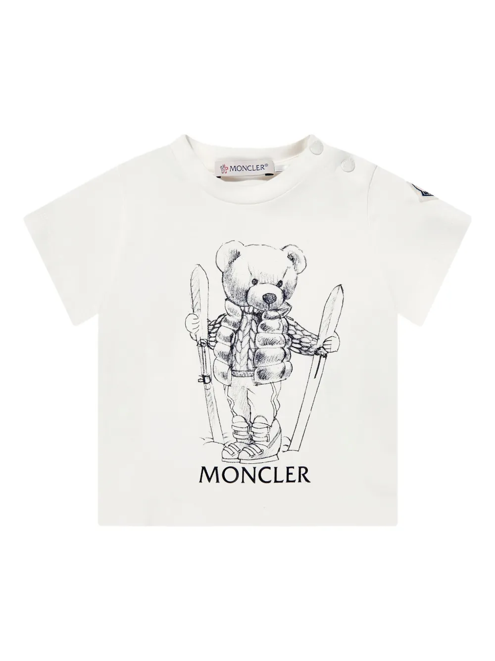 

Футболка из хлопка с принтом Moncler Enfant, белый