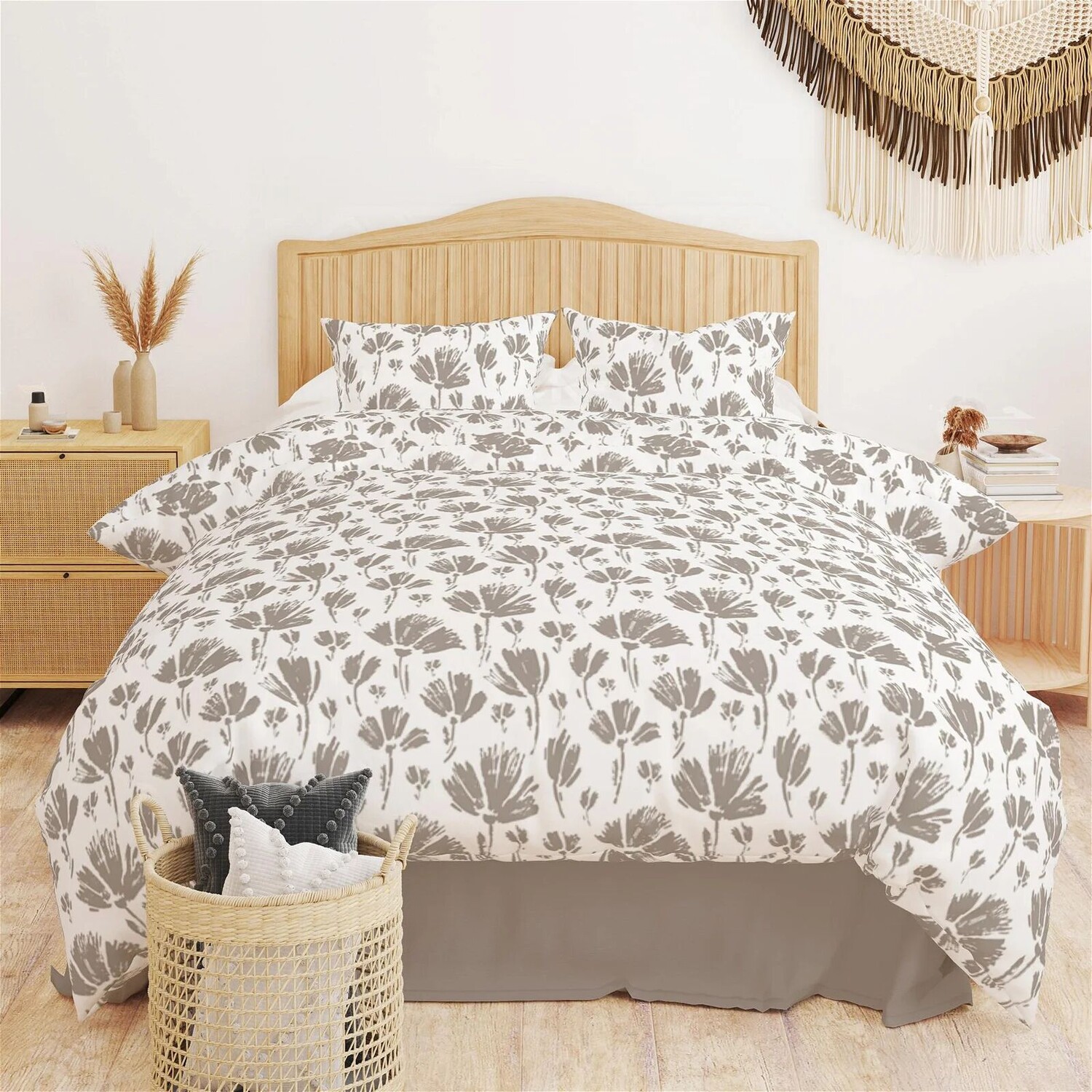 

Двойной комплект пододеяльников Evidea Soft Lily — серый/белый