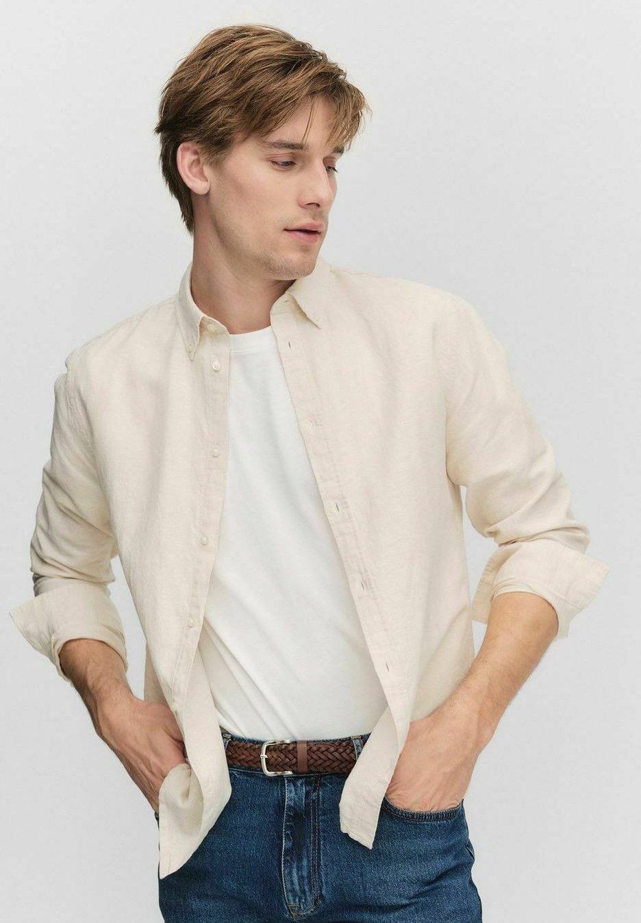 

Рубашка JONES CASUAL LINEN BONDELID, бежевый