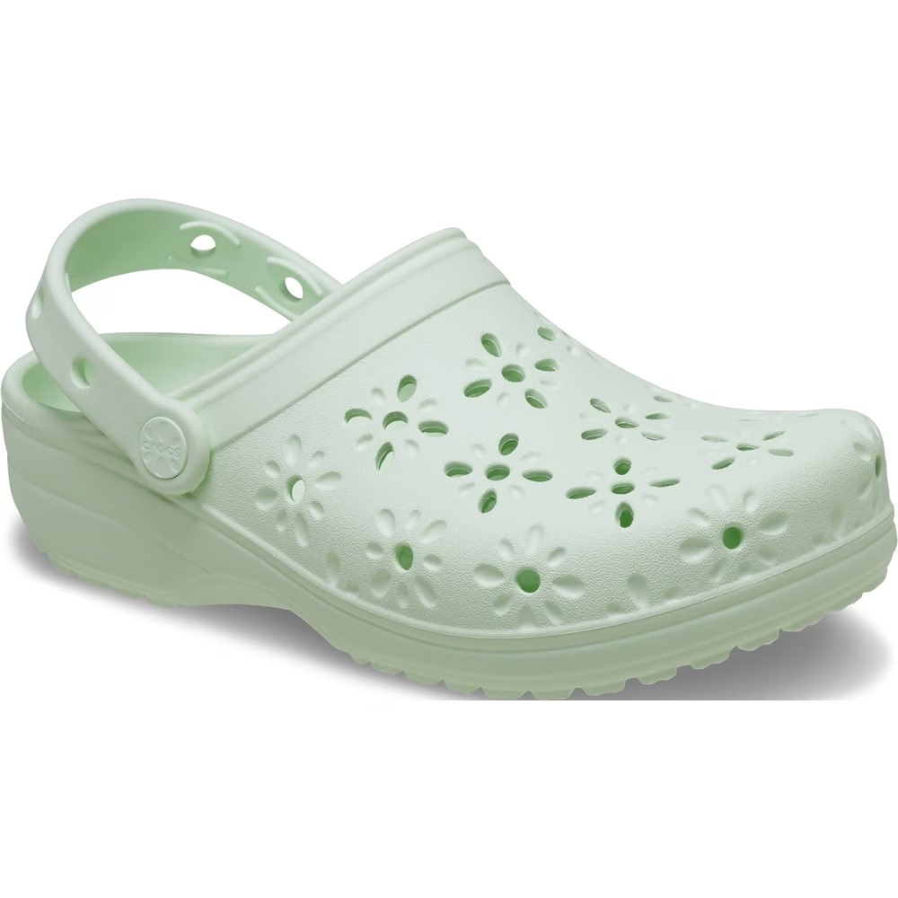 Классические сабо с цветочным вырезом Crocs, цвет jade tint