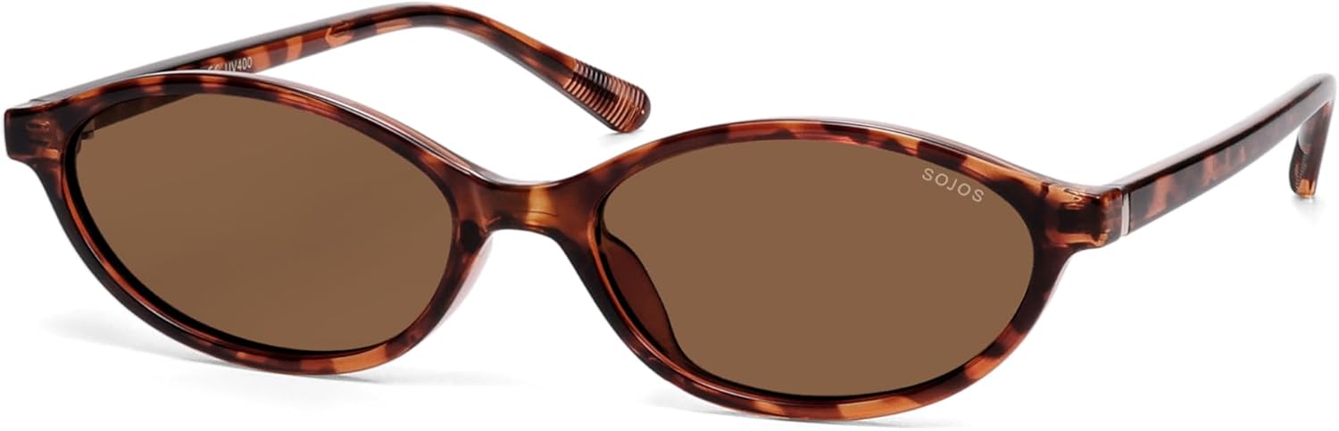 

Солнцезащитные очки SOJOS TR90 Ultra Light Flexible для женщин, ретро-овальные поляризованные, в стиле «кошачий глаз», винтажные, с защитой от УФ-излучения UV400, удобная посадка, Tortoise Brown/Brown