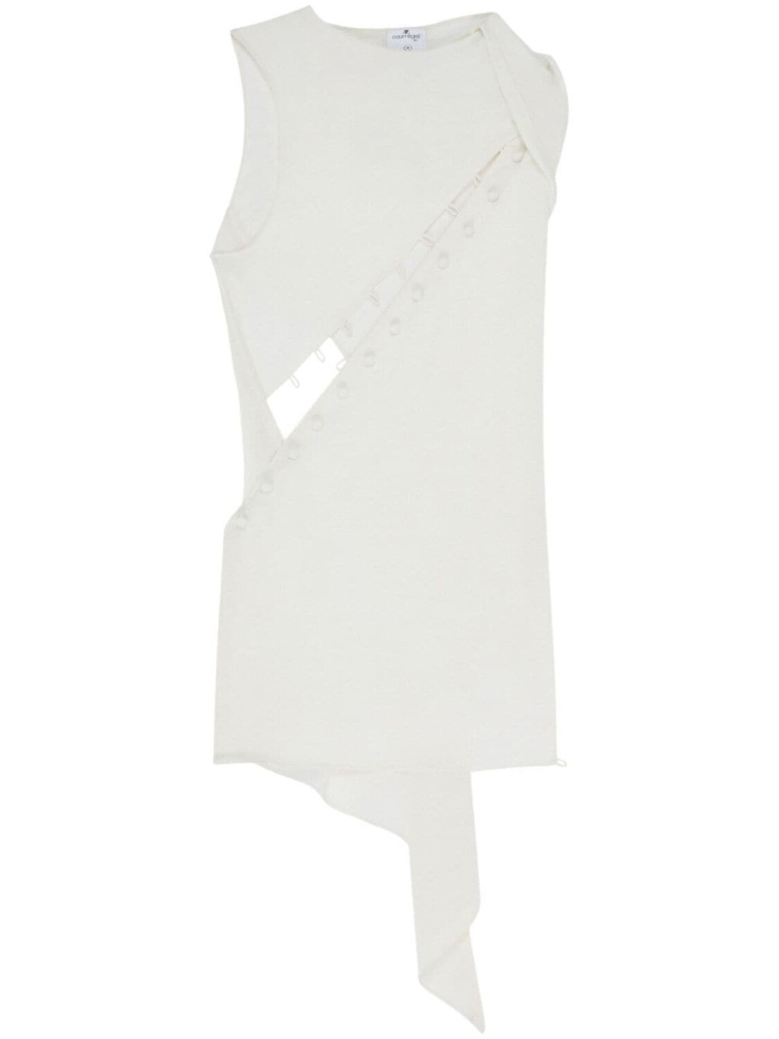 

Courrèges короткое платье асимметричного кроя, белый