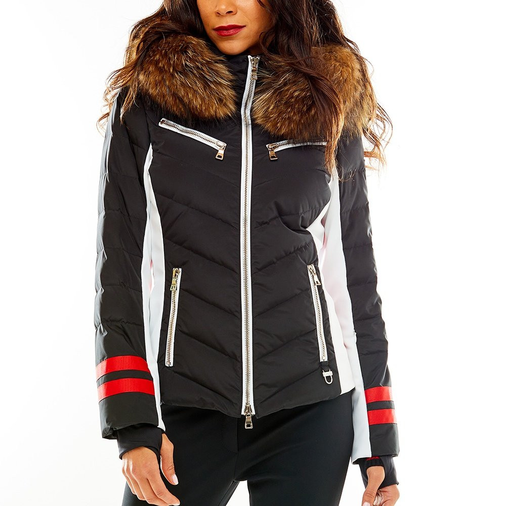 

Пуховая лыжная куртка M. Miller Devon с натуральным мехом (женская), Black/Red/Natural