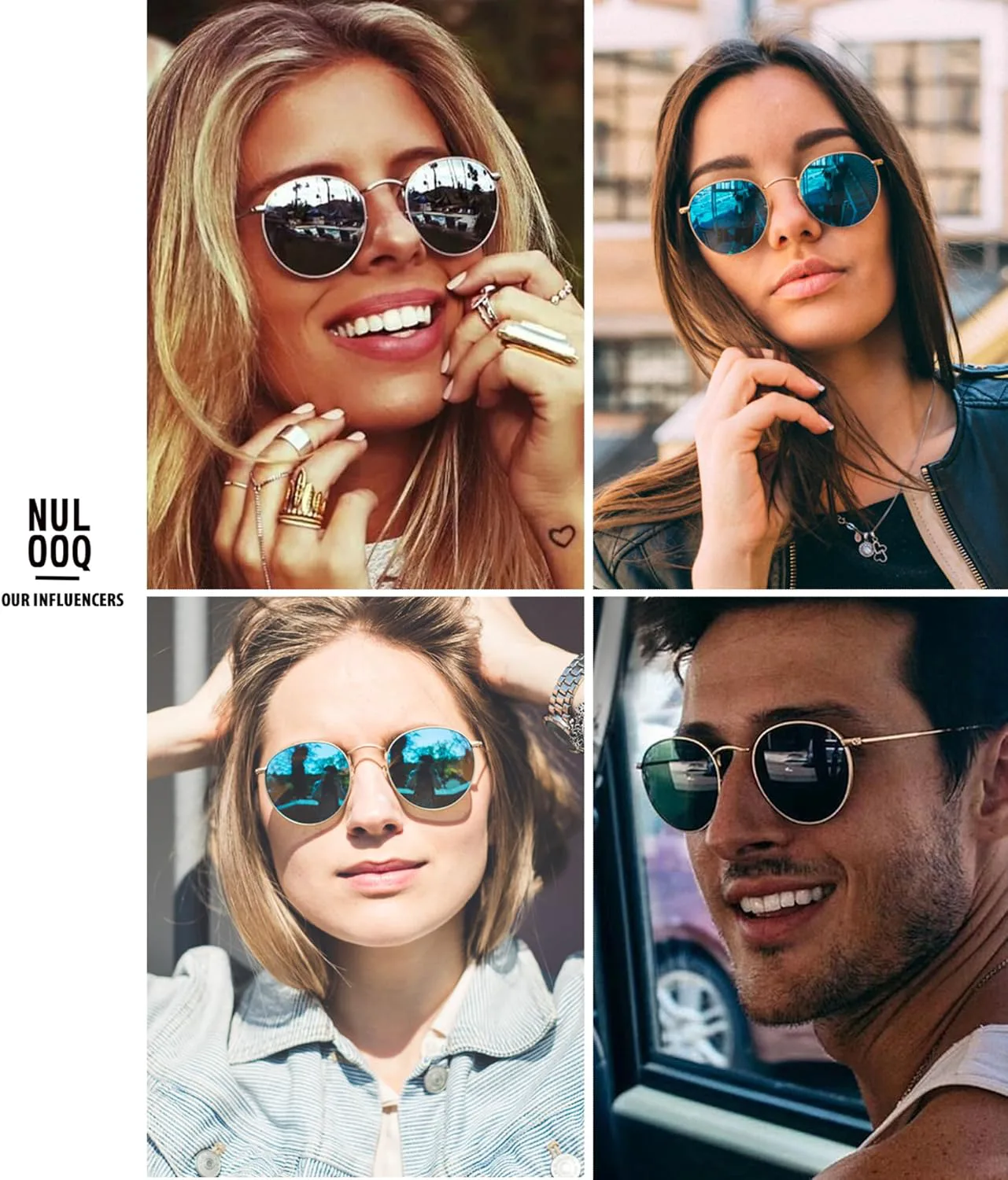 

Женские круглые поляризованные солнцезащитные очки NULOOQ – классический ретро-стиль, маленькая металлическая оправа, защита от УФ-излучения, A3* Gold Frame/G15 Lens