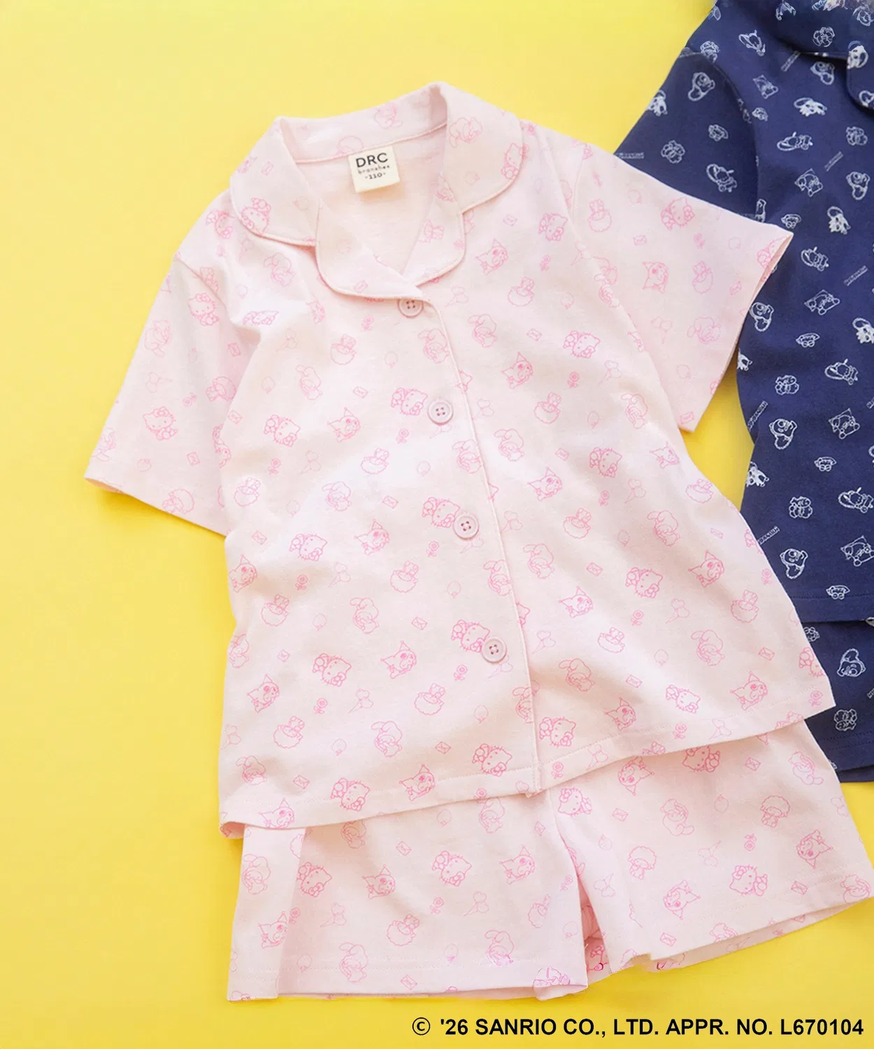 Пижама с принтом Sanrio DRC branshes, хлопок, розовый