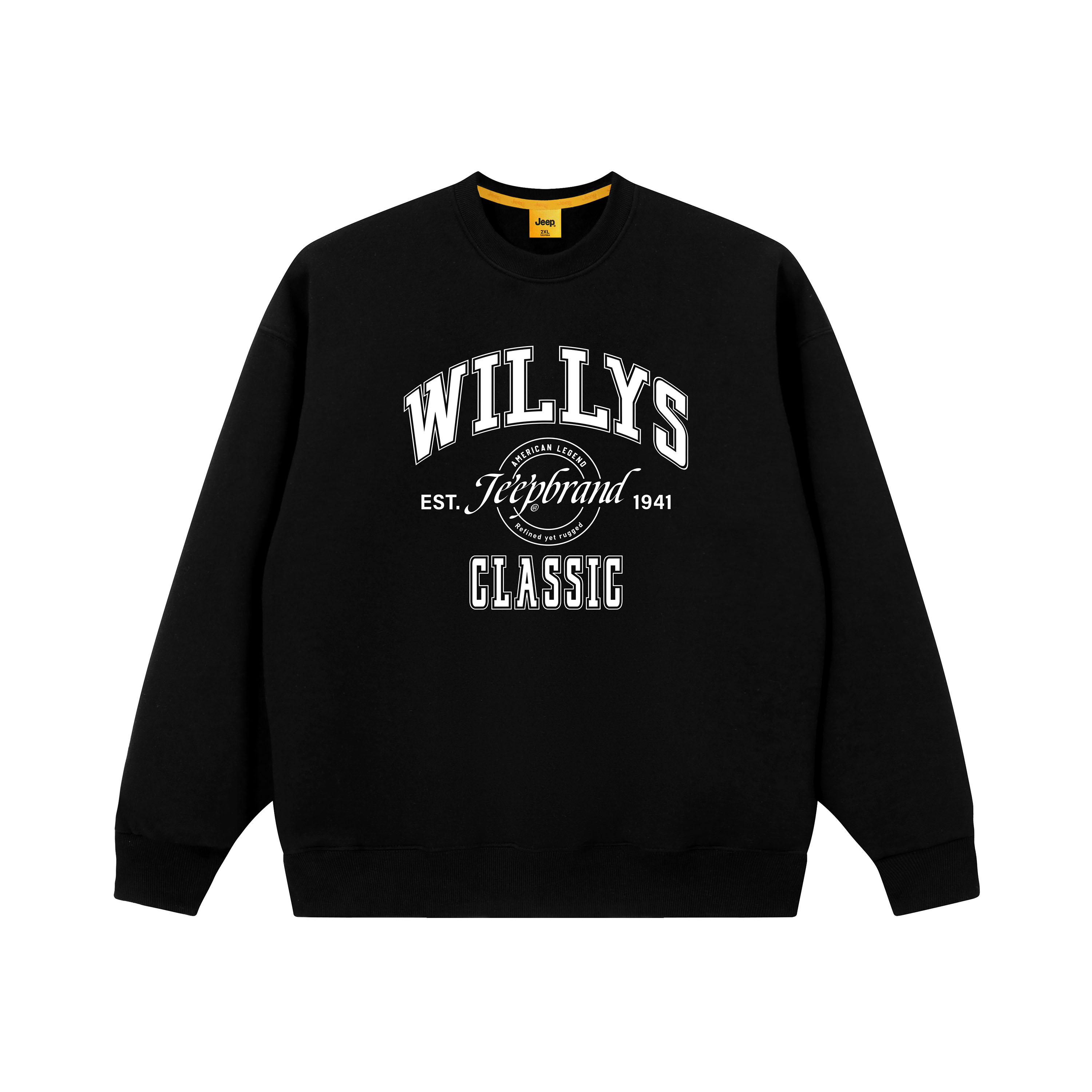 

Jeep Свитшот Unisex Black Crew Neck Moderate Regular