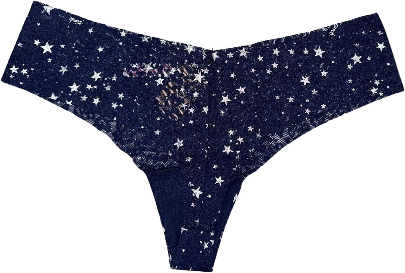 Victoria's Secret Pink No Show Soft Lace трусики-стрингиЦвет Blue New, Blue Stars — фото 2