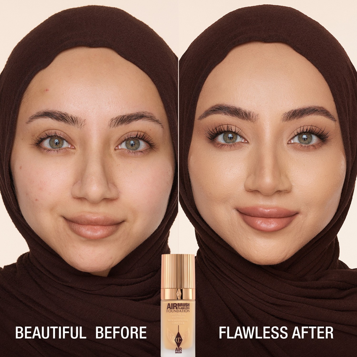 Тональный крем для лица airbrush flawless Charlotte Tilbury, warm 6, объем 30 мл — фото 2