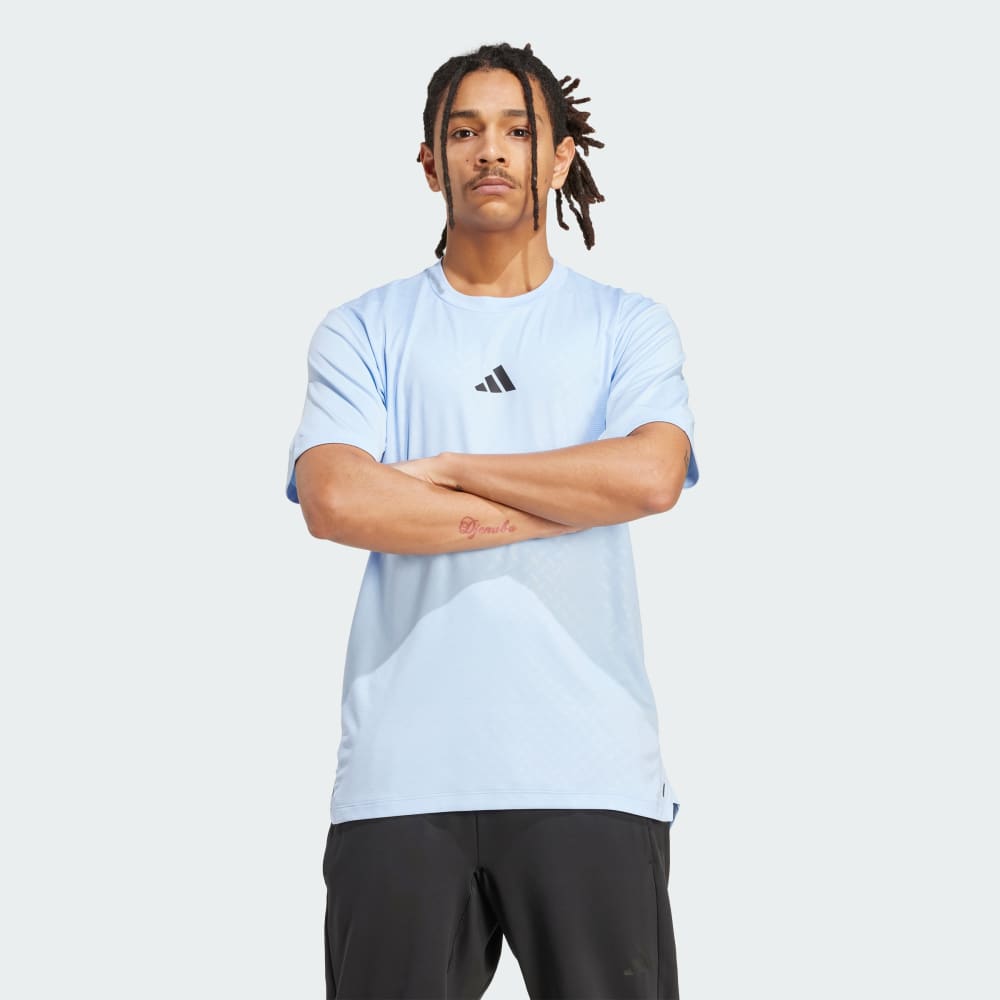 

Спортивная футболка Adidas Power 3-Stripes Tee, цвет Glow Blue