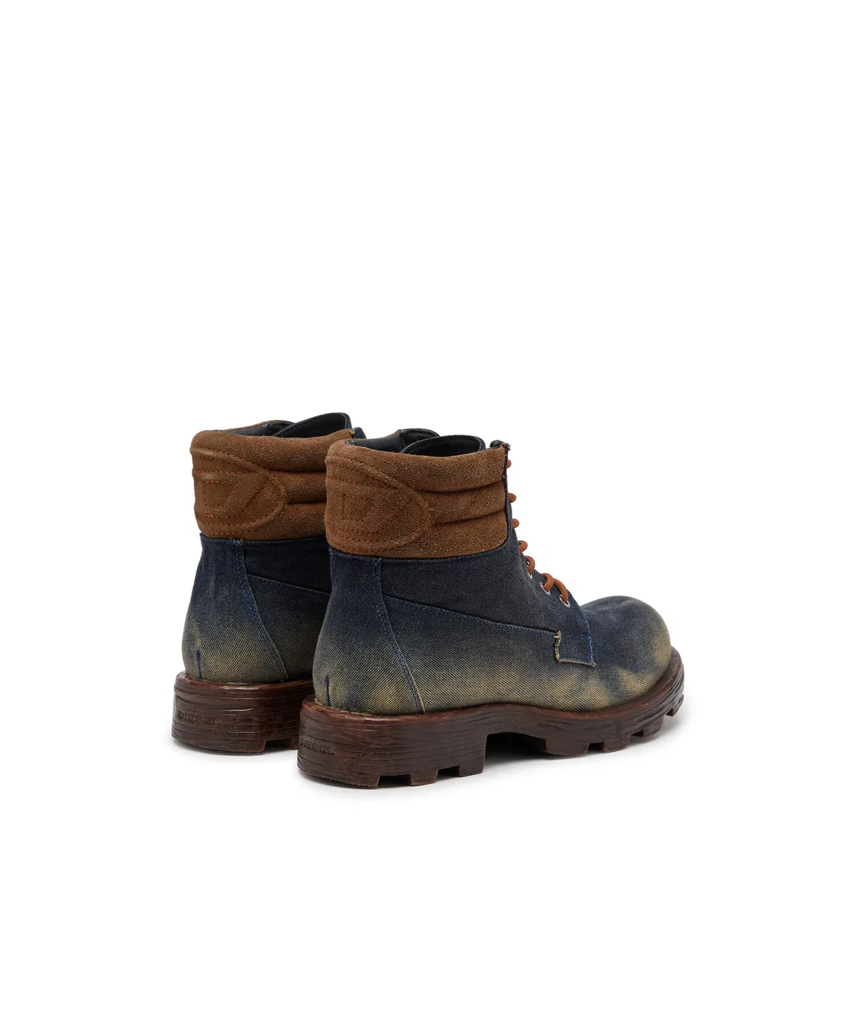 Ботинки мужские на шнуровке D-HAMMER LACE UP Diesel из денима и кожи, индиго — фото 3