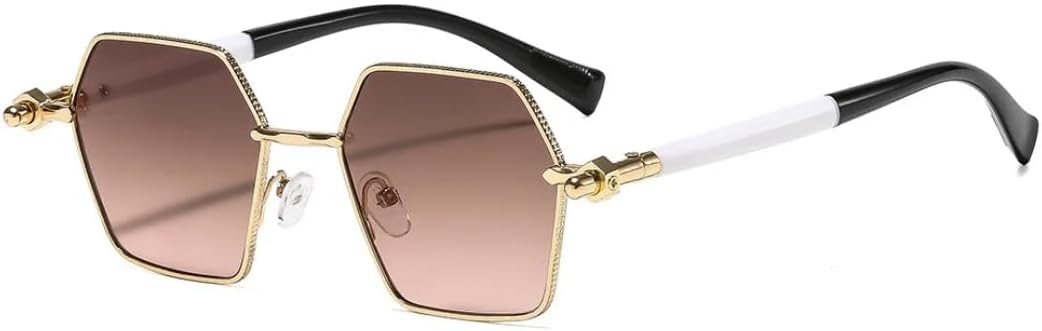 

Солнцезащитные очки для мужчин и женщин - защита UV400 - градиентные линзы, металлические шарниры, круглая оправа, для занятий спортом на открытом воздухе и вождения DSVIGF, Tea