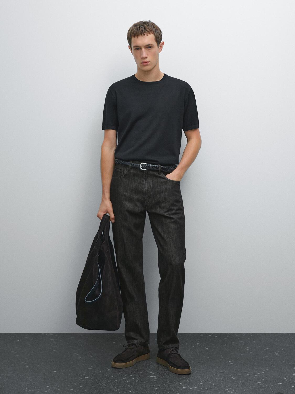 

Зауженные джинсы Massimo Dutti, черный