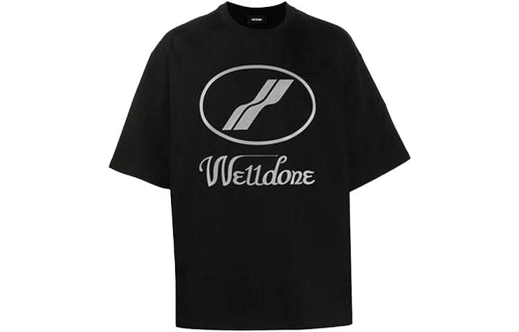 

Футболка We11done Oversized с принтом, чёрный, Черный, Футболка We11done Oversized с принтом, чёрный