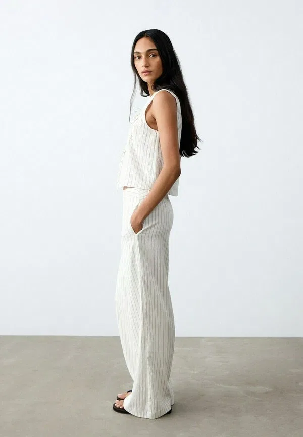 Подростковые брюки кремового цвета Mango Kids, Off-White — фото 3