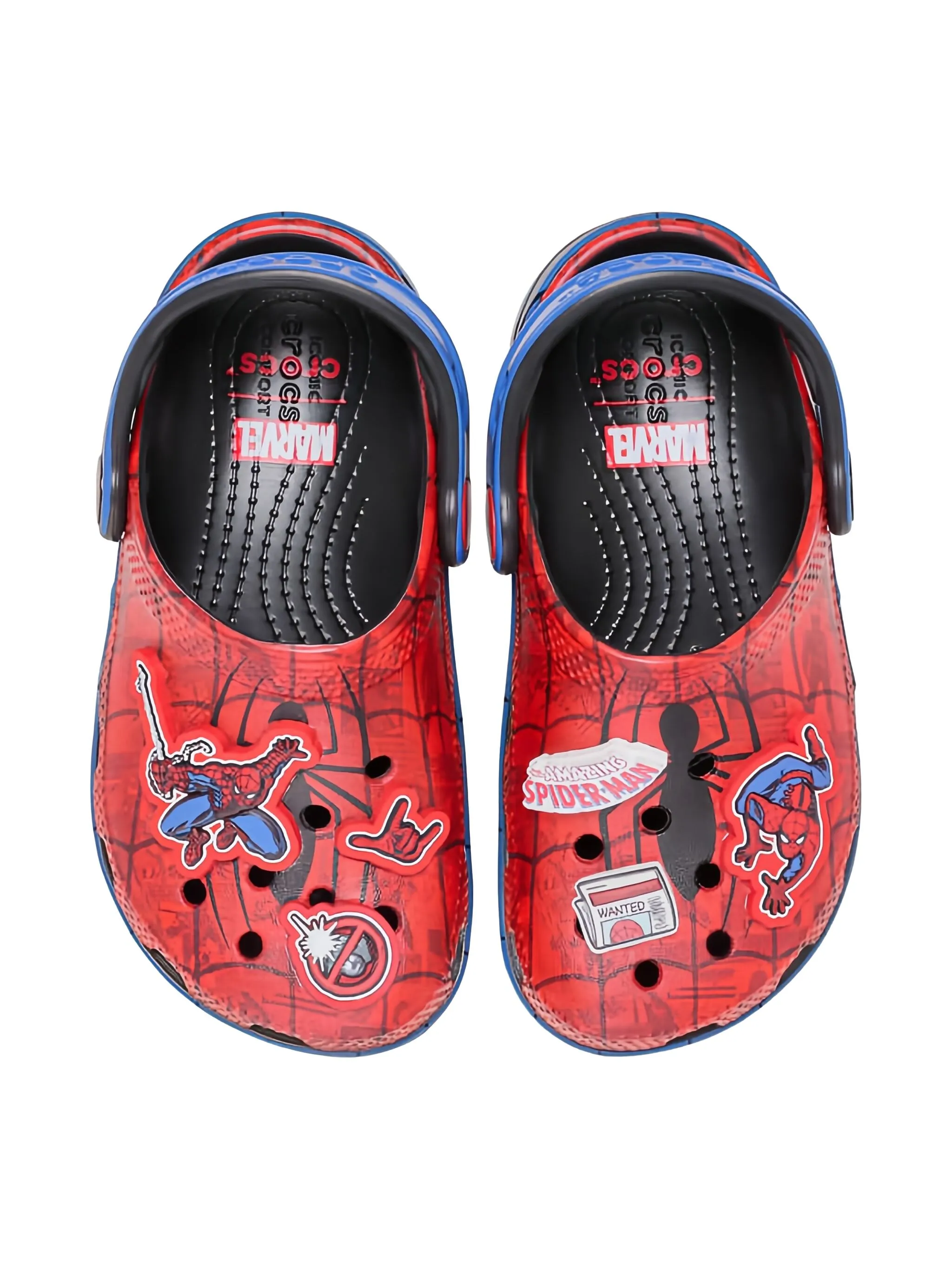 Клоги Spider-Man из коллаборации с Marvel Crocs Kids, красный — фото 2