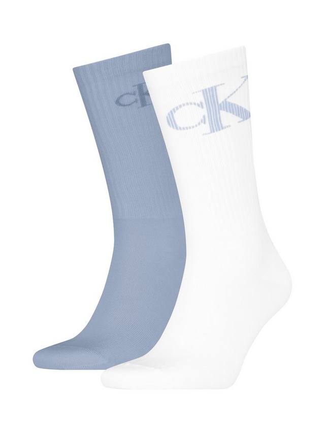 

Носки для экипажа в рубчик Calvin Klein, цвет White/Blue
