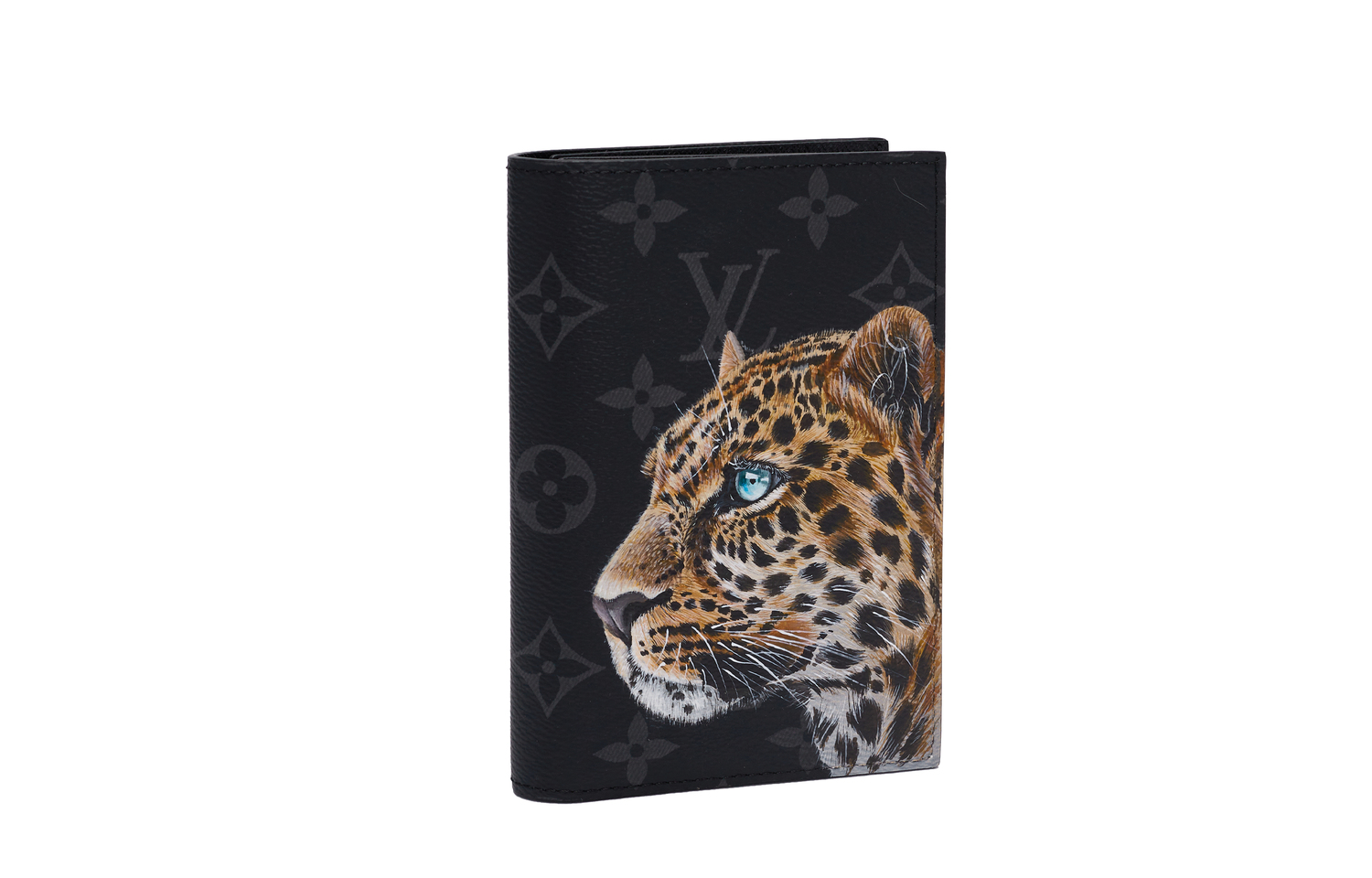 LOUIS VUITTON Кожаный паспортник для мужчин черный серый, Black Gray — фото 4