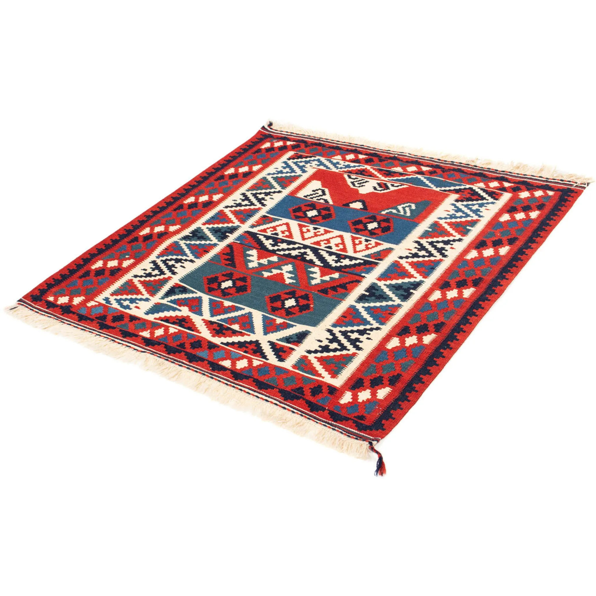 

Шерстяной ковер Morgenland «Kilim - Oriental Square - 103 x 100 см - разноцветный», квадратный, высота 6 мм, гостиная, цельный, цвет Mehrfarbig