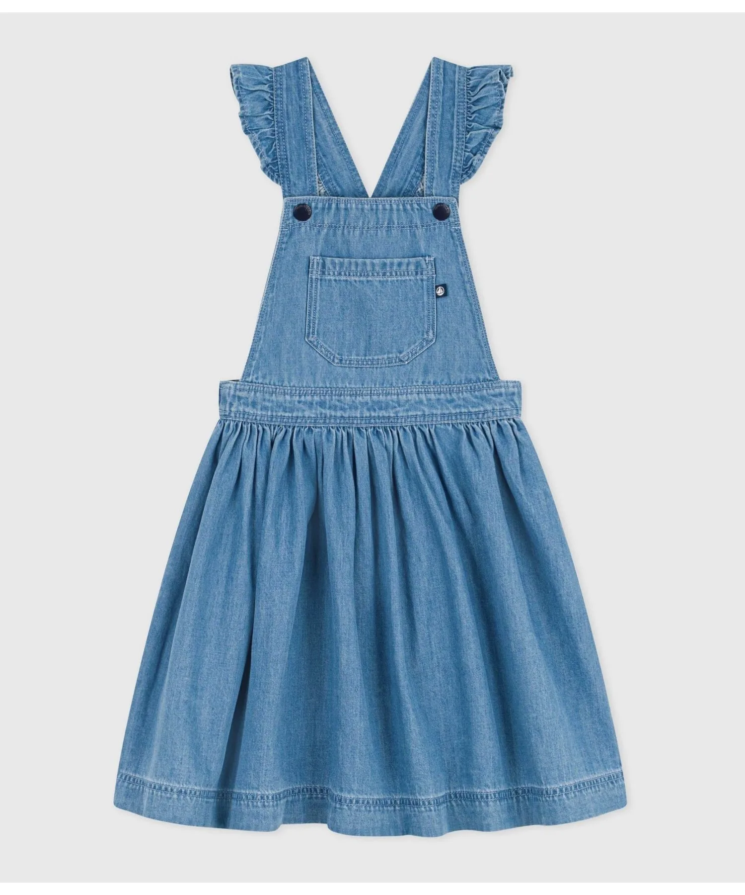 Детская джинсовая юбка-сарафан Petit Bateau