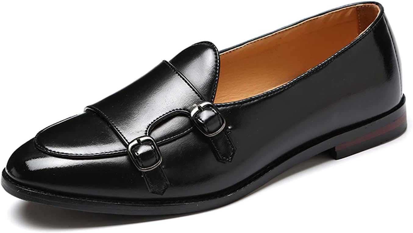 

Мужские кожаные туфли ручной работы Santimon Italy класса люкс с пряжкой для свадебного торжества, черный