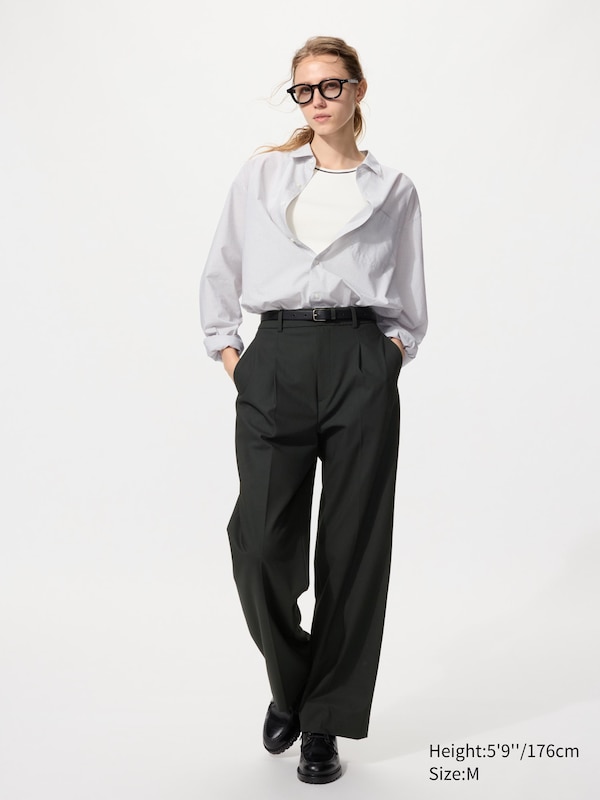 Рубашка regular fit из поплина (клетка) Uniqlo, 01 off white — фото 3
