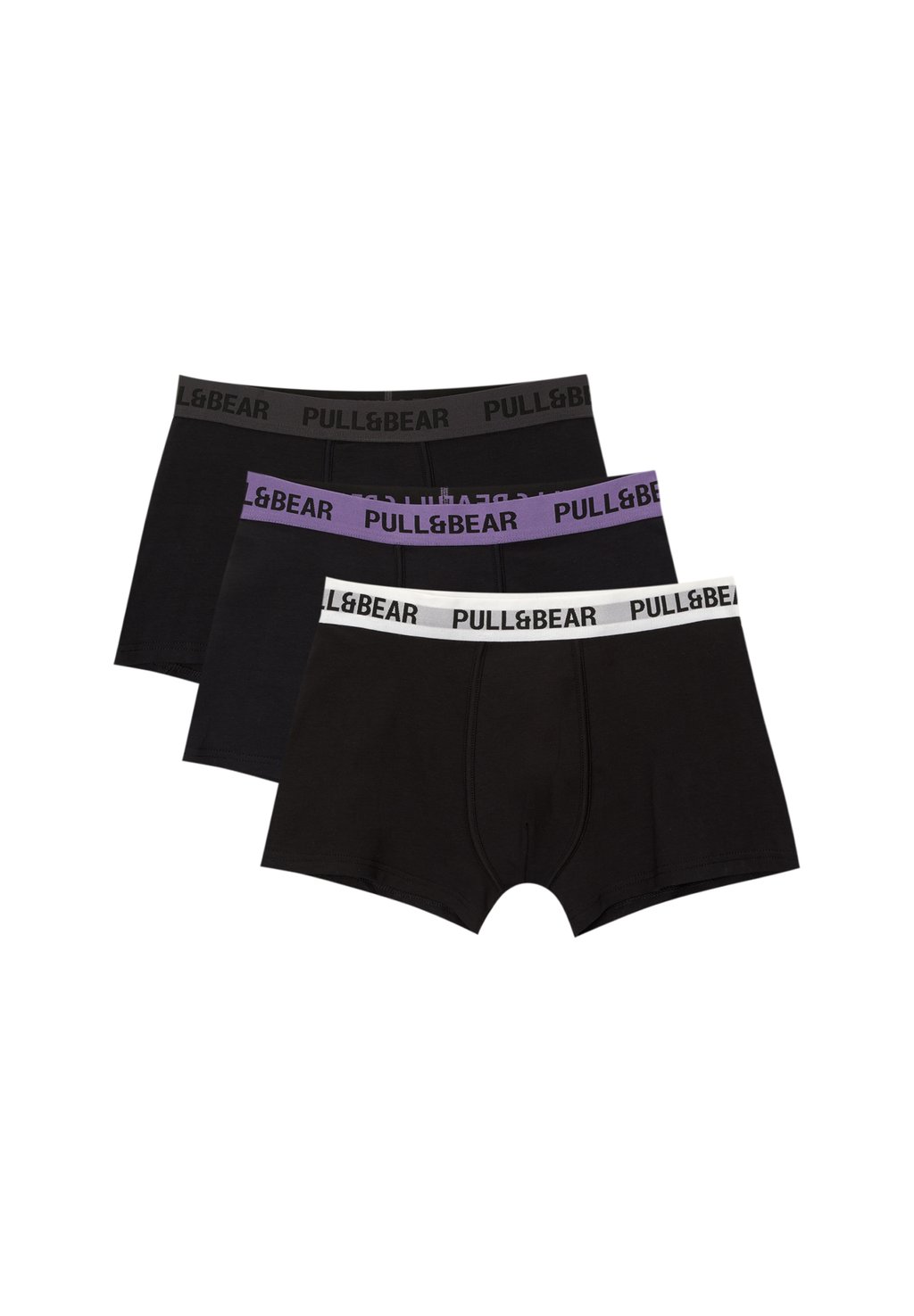 

Брюки 3-PACK OF WITH COLOURED WAISTBAND PULL&BEAR, черный