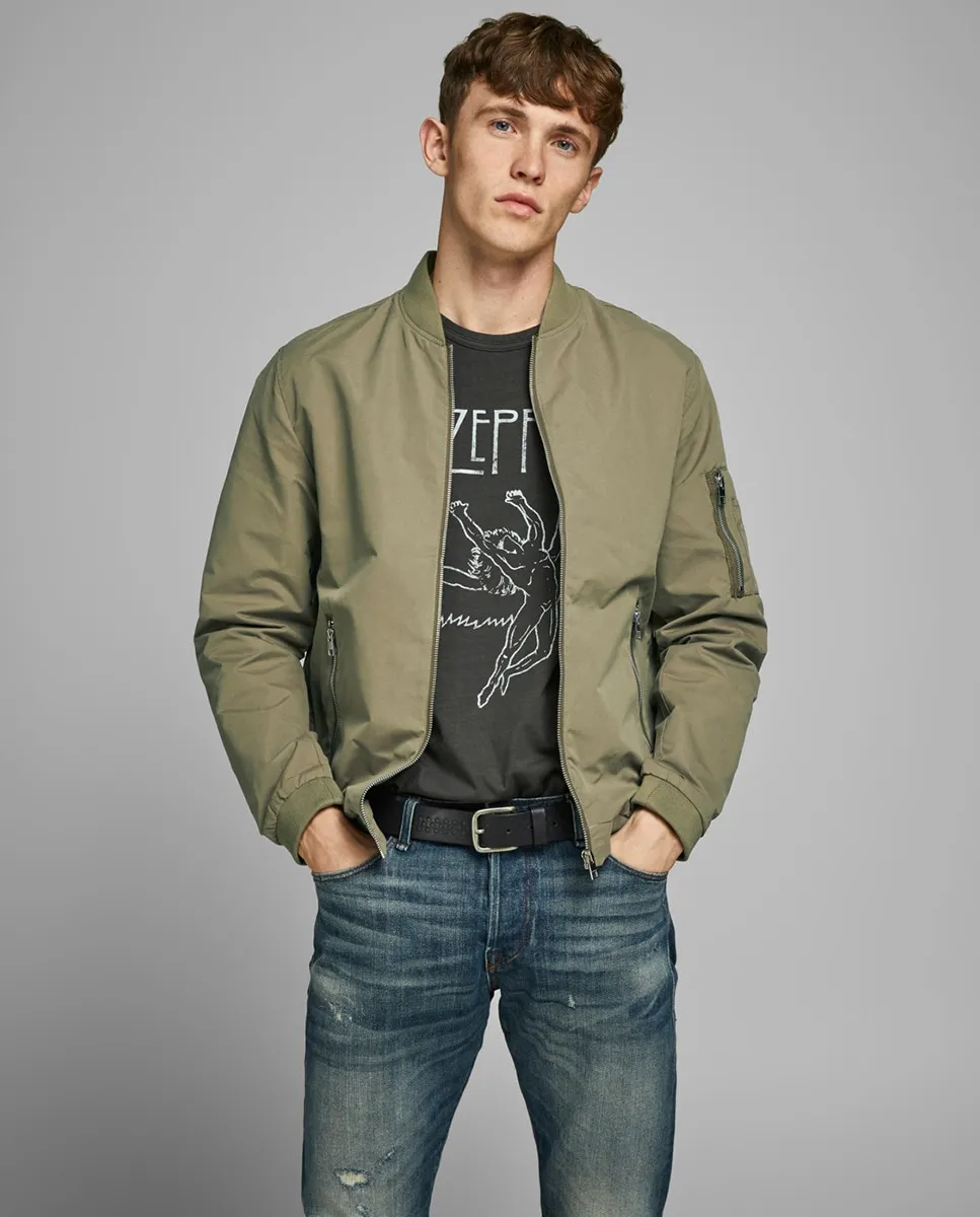 

Зеленая мужская куртка-бомбер Jack & Jones, зеленый