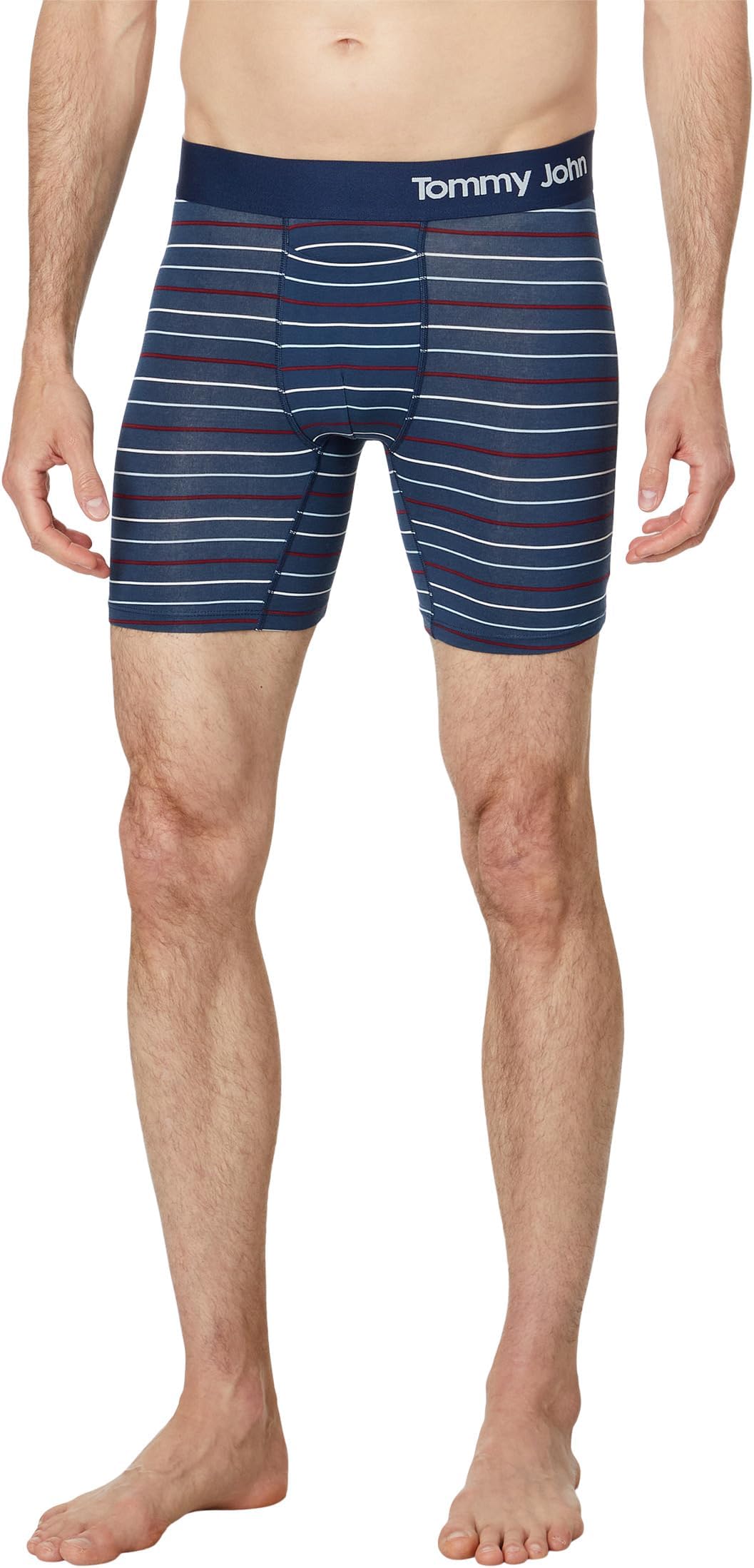 

Боксеры Tommy John Cool Cotton Mid-Length Boxer Brief 6", цвет Americana Simple Stripe