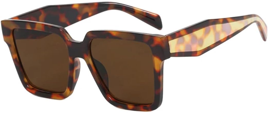 

Солнцезащитные очки с защитой UV400 | Увеличенная оправа, цветные линзы | Для женщин и мужчин, для занятий спортом на открытом воздухе и вождения DSVIGF, Leopard Brown