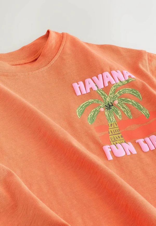 Футболка с коротким рукавом и принтом, стандартного кроя. Next, Orange Palm Tree — фото 2